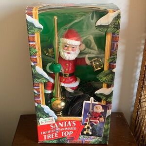Vintage Santa's Lighted Animated Tree Top